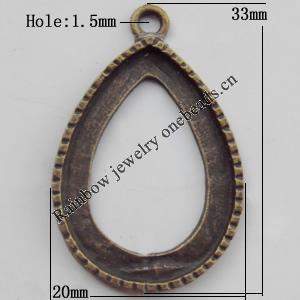 Pendant, Lead-free Zinc Alloy Jewelry Findings, 20x33mm Hole=1.5mm, Sold by Bag