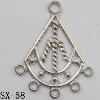 Connector, Lead-free Zinc Alloy Jewelry Findings, 27x34mm Hole=2.5mm,1.2mm, Sold by Bag