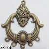 Connector, Lead-free Zinc Alloy Jewelry Findings, 41x47.5mm Hole=1.8mm, Sold by Bag