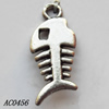 Pendant, Lead-free Zinc Alloy Jewelry Findings, Fish 12x27mm Hole:2.5mm, Sold by Bag