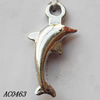 Pendant, Lead-free Zinc Alloy Jewelry Findings, Dolphin 11x24mm Hole:2.5mm, Sold by Bag