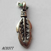 Pendant, Lead-free Zinc Alloy Jewelry Findings, Leaf 17x6mm Hole:1mm, Sold by Bag