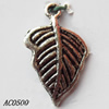 Pendant, Lead-free Zinc Alloy Jewelry Findings, Leaf 23x14mm Hole:1.5mm Sold by Bag