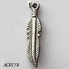 Pendant, Lead-free Zinc Alloy Jewelry Findings, Leaf 25x6mm Hole:1mm, Sold by Bag
