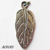 Pendant, Lead-free Zinc Alloy Jewelry Findings, Leaf 31x13mm Hole:2.5mm, Sold by Bag