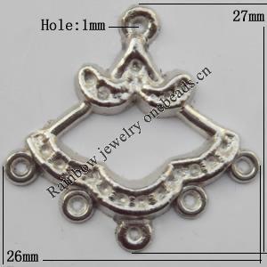 Connector, Lead-free Zinc Alloy Jewelry Findings, 27x26mm Hole=1mm, Sold by Bag