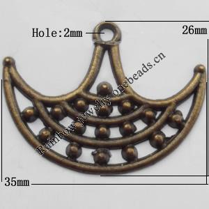 Connector, Lead-free Zinc Alloy Jewelry Findings, 35x26mm Hole=2mm, Sold by Bag