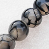 Gemstone beads, Agate(dyed), Round 12mm, sold per 16-inch strand