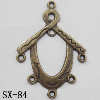 Connector, Lead-free Zinc Alloy Jewelry Findings, 29x42mm Hole=1mm, Sold by Bag