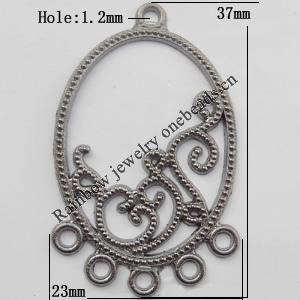 Connector, Lead-free Zinc Alloy Jewelry Findings, 23x37mm Hole=1.2mm, Sold by Bag