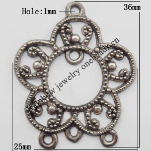 Connector, Lead-free Zinc Alloy Jewelry Findings, 25x36mm Hole=mm, Sold by Bag