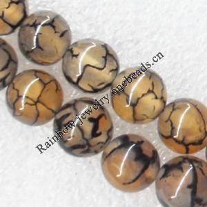 Gemstone beads, Agate(dyed), Round 6mm, sold per 16-inch strand