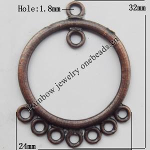 Connector, Lead-free Zinc Alloy Jewelry Findings, 24x32mm Hole=1.8mm, Sold by Bag
