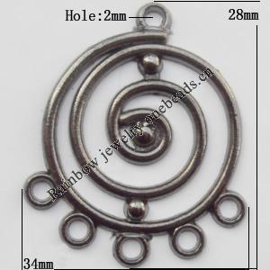 Connector, Lead-free Zinc Alloy Jewelry Findings, 28x34mm Hole=2mm, Sold by Bag