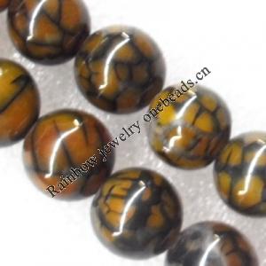 Gemstone beads, Agate(dyed), Round 10mm, sold per 16-inch strand