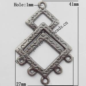 Connector, Lead-free Zinc Alloy Jewelry Findings, 27x41mm Hole=1mm, Sold by Bag
