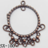 Connector, Lead-free Zinc Alloy Jewelry Findings, 36x39mm Hole=1.2mm, Sold by Bag