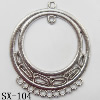 Connector, Lead-free Zinc Alloy Jewelry Findings, 32x39mm Hole=1mm, Sold by Bag