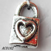 Pendant, Lead-free Zinc Alloy Jewelry Findings, Lock 10x16mm Hole:4mm, Sold by Bag