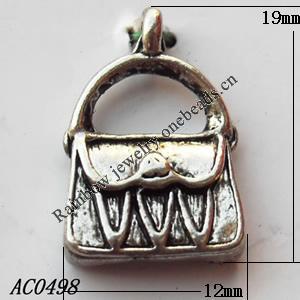 Pendant, Lead-free Zinc Alloy Jewelry Findings, Lock 12x19mm Hole:6mm, Sold by Bag