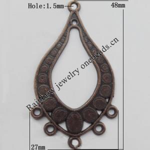 Connector, Lead-free Zinc Alloy Jewelry Findings, 27x48mm Hole=1.5mm, Sold by Bag