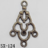 Connector, Lead-free Zinc Alloy Jewelry Findings, 17.5x30mm Hole=1.2mm, Sold by Bag