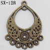 Connector, Lead-free Zinc Alloy Jewelry Findings, 25x33mm Hole=1mm, Sold by Bag