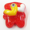 Resin Cabochons, No Hole Headwear & Costume Accessory, Animal with Acrylic Zircon 22x28mm, Sold by Bag