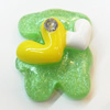 Resin Cabochons, No Hole Headwear & Costume Accessory, Animal with Acrylic Zircon 22x28mm, Sold by Bag