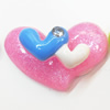 Resin Cabochons, No Hole Headwear & Costume Accessory, Heart with Acrylic Zircon 22x33mm, Sold by Bag