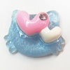 Resin Cabochons, No Hole Headwear & Costume Accessory, Animal with Acrylic Zircon 21x28mm, Sold by Bag