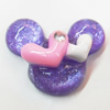 Resin Cabochons, No Hole Headwear & Costume Accessory, Animal Head with Acrylic Zircon 26x33mm, Sold by Bag