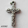 Pendant, Lead-free Zinc Alloy Jewelry Findings, Cross 11x20mm Hole:1mm, Sold by Bag