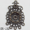Connector, Lead-free Zinc Alloy Jewelry Findings, 24x37mm Hole=1.2mm, Sold by Bag
