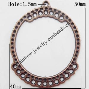 Connector, Lead-free Zinc Alloy Jewelry Findings, 40x50mm Hole=1.5mm, Sold by Bag