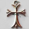 Pendant, Lead-free Zinc Alloy Jewelry Findings, Cross 25x36mm Hole:2.5mm, Sold by Bag