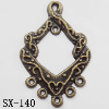 Connector, Lead-free Zinc Alloy Jewelry Findings, 29x43mm Hole=1.3mm, Sold by Bag