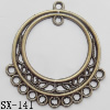 Connector, Lead-free Zinc Alloy Jewelry Findings, 35x58mm Hole=1.5mm, Sold by Bag