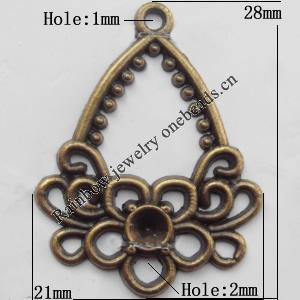 Connector, Lead-free Zinc Alloy Jewelry Findings, 21x28mm Hole=2mm,1mm, Sold by Bag