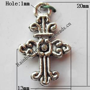 Pendant, Lead-free Zinc Alloy Jewelry Findings, 13x20mm Hole:1mm, Sold by Bag