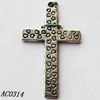 Pendant, Lead-free Zinc Alloy Jewelry Findings, Cross 22x37mm Hole:1mm ,Sold by Bag