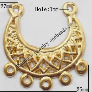 Connector, Lead-free Zinc Alloy Jewelry Findings, 25x27mm Hole=1mm, Sold by Bag