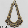 Connector, Lead-free Zinc Alloy Jewelry Findings, 22x35mm Hole=1.2mm,0.7mm, Sold by Bag
