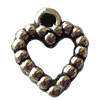 Pendant, Lead-free Zinc Alloy Jewelry Findings, Hollow Heart 10x11mm Hole:1mm, Sold by Bag
