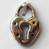 Pendant, Lead-free Zinc Alloy Jewelry Findings, Heart 8x12mm Hole:3mm Sold by Bag