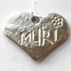 Pendant, Lead-free Zinc Alloy Jewelry Findings, Heart 23x18mm Hole:1.5mm, Sold by Bag