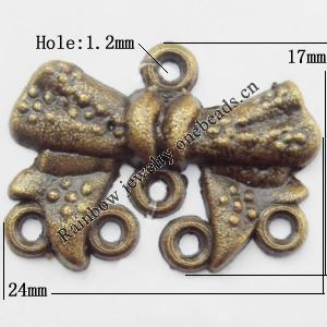 Connector, Lead-free Zinc Alloy Jewelry Findings, 24x17mm Hole=1.2mm, Sold by Bag