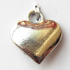 Pendant, Lead-free Zinc Alloy Jewelry Findings, Heart 15x16mm Hole:3mm, Sold by Bag