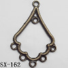 Connector, Lead-free Zinc Alloy Jewelry Findings, 24x34mm Hole=1.5mm, Sold by Bag