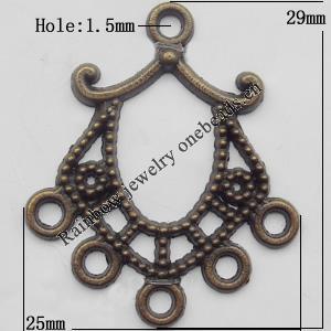 Connector, Lead-free Zinc Alloy Jewelry Findings, 25x29mm Hole=1.5mm, Sold by Bag